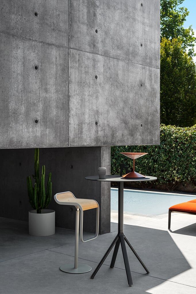 Lapalma Lem Outdoor Barhocker (celeste lackiert, Iroko) celeste lackiert   Iroko
