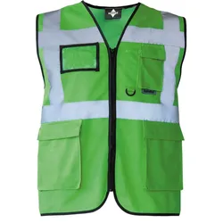 Korntex Unisex Multifunktionsweste Warnschutz-Weste KXMF green XXL