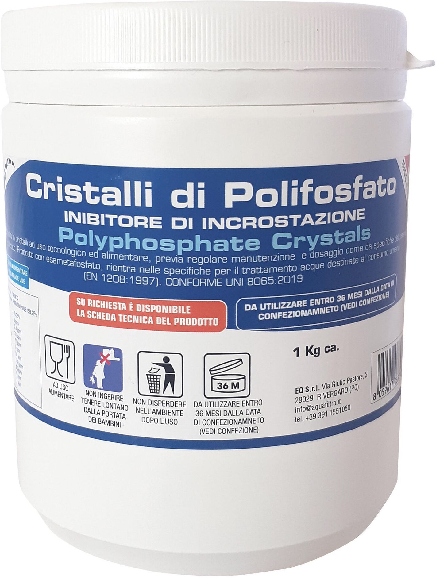Acquafiltra CRISTALLI DI POLIFOSFATO  1 Kg