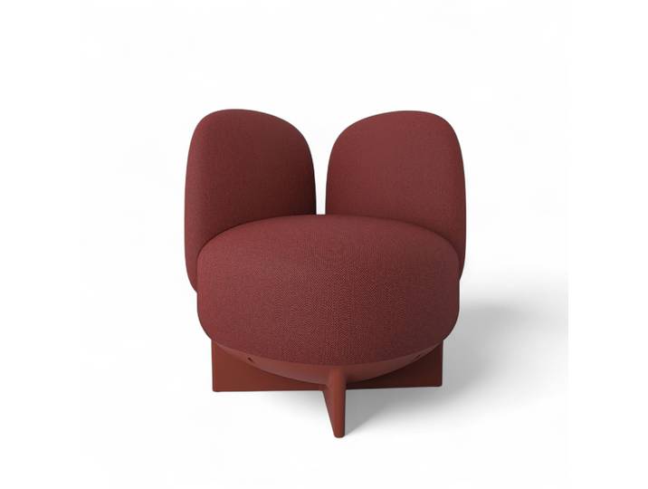 Gaber To-Go Hocker mit Rücken- & Armlehne, Rotbraun/Ziegelrot, Neu