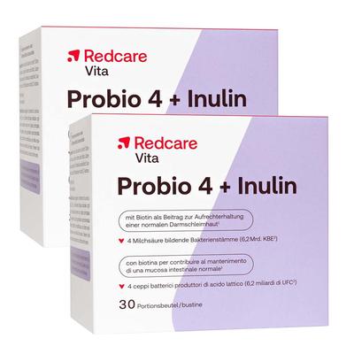 Redcare Probio 4 + Inulin Doppelpack 2x30 St Pulver