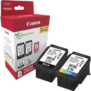 Canon Tinte PG-575 + CL-576 Value Pack, 5438C004, 5,6ml + 6,2ml, inkl. Fotopapier