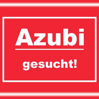 HB-Druck Azubi gesucht Schild mit Text Aushängeschild rot-weiss A5 (148x210mm)