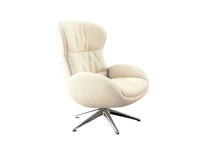 FLEXLUX Relaxsessel Haze, hervorragender Komfort, Alu Fuß, organisches Design, ergonomisch (Fernsehsessel), Rückenteilverstellung, drehbar, Fuß Alu
