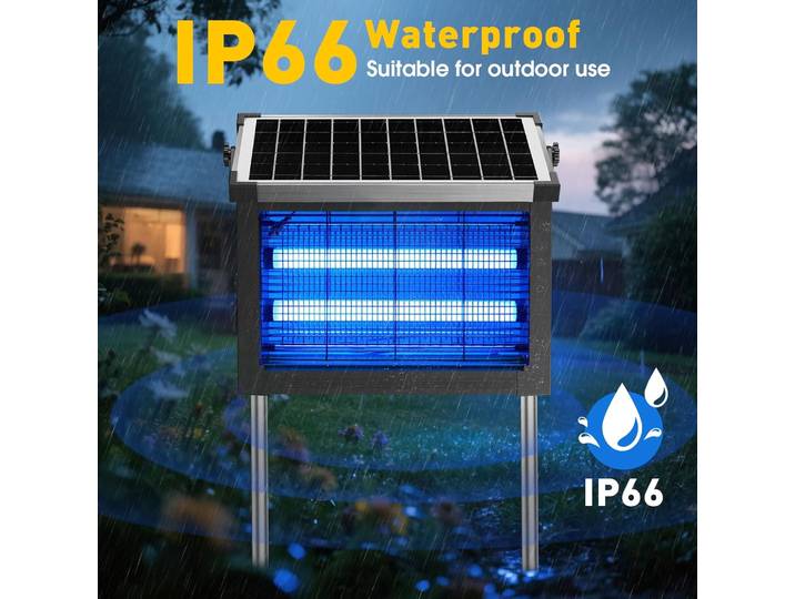 Piège à moustiques portable étanche JOYINLED pour extérieur, 16/20/40W, lampe solaire anti-insectes, pour jardin, patio, camping