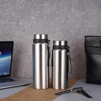 Inspired Living 8001000ML Stainless Steel Thermal Water Bottle Vacuum Insulated Large Capacity Thermos silver 800ml