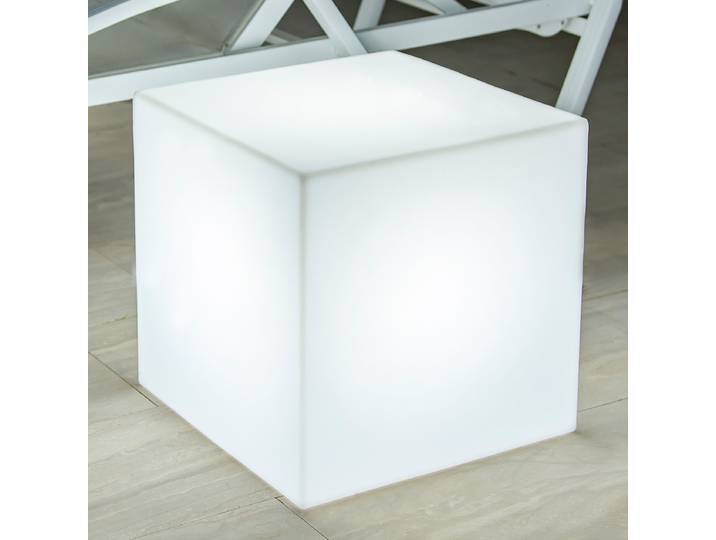 Borne lumineuse Cuby modèle A 43 x 43cm Blanc/Blanc