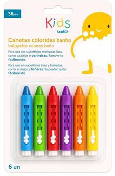Kids Wells Canetas Coloridas para Banho 36M+ 6 un