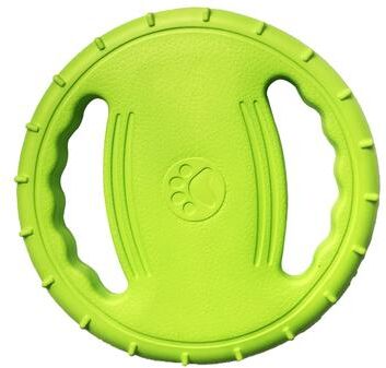 The Handy Homestead Dog Flying Disc With Double Handles Durable Toy For Dog Training And Outdoor Fun green