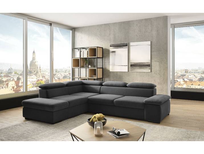 Ecksofa, Polyester, Grau, 272×226 cm, Mit Armteilverstellung & Bettfunktion, Modern, SIT & MORE