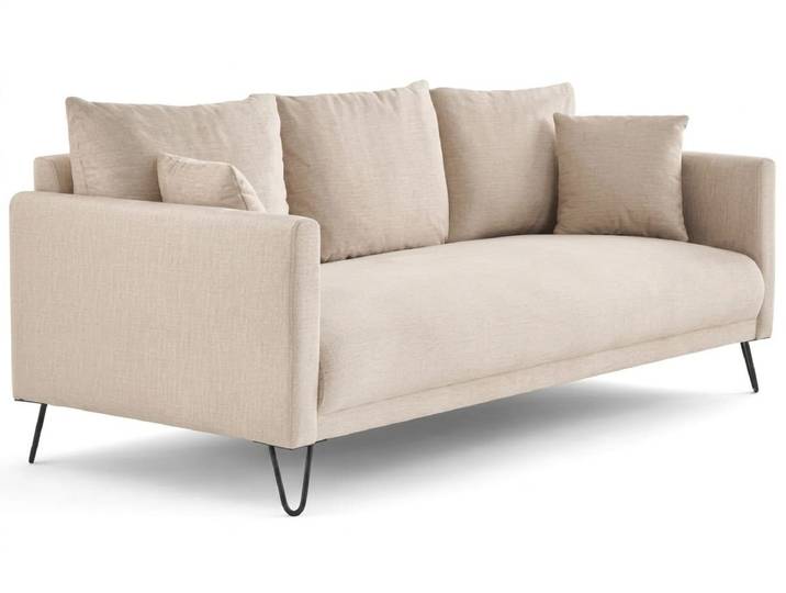 JVmoebel 3-Sitzer Beigefarbenes 3-Sitzer-Sofa aus Stoff für das Wohnzimmer, 1 Teile, Made in Europa