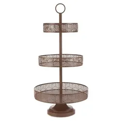 ABELLA Casa Metall-Etagere 3 Böden variabel gestaltbar Höhe 100cm, Ø 49cm