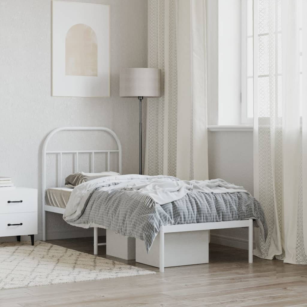 Brambly Cottage vidaXL Metal Bed Frame Bedroom Bed Base Bedstead Metal Matress Foundation 75 x 190 cm