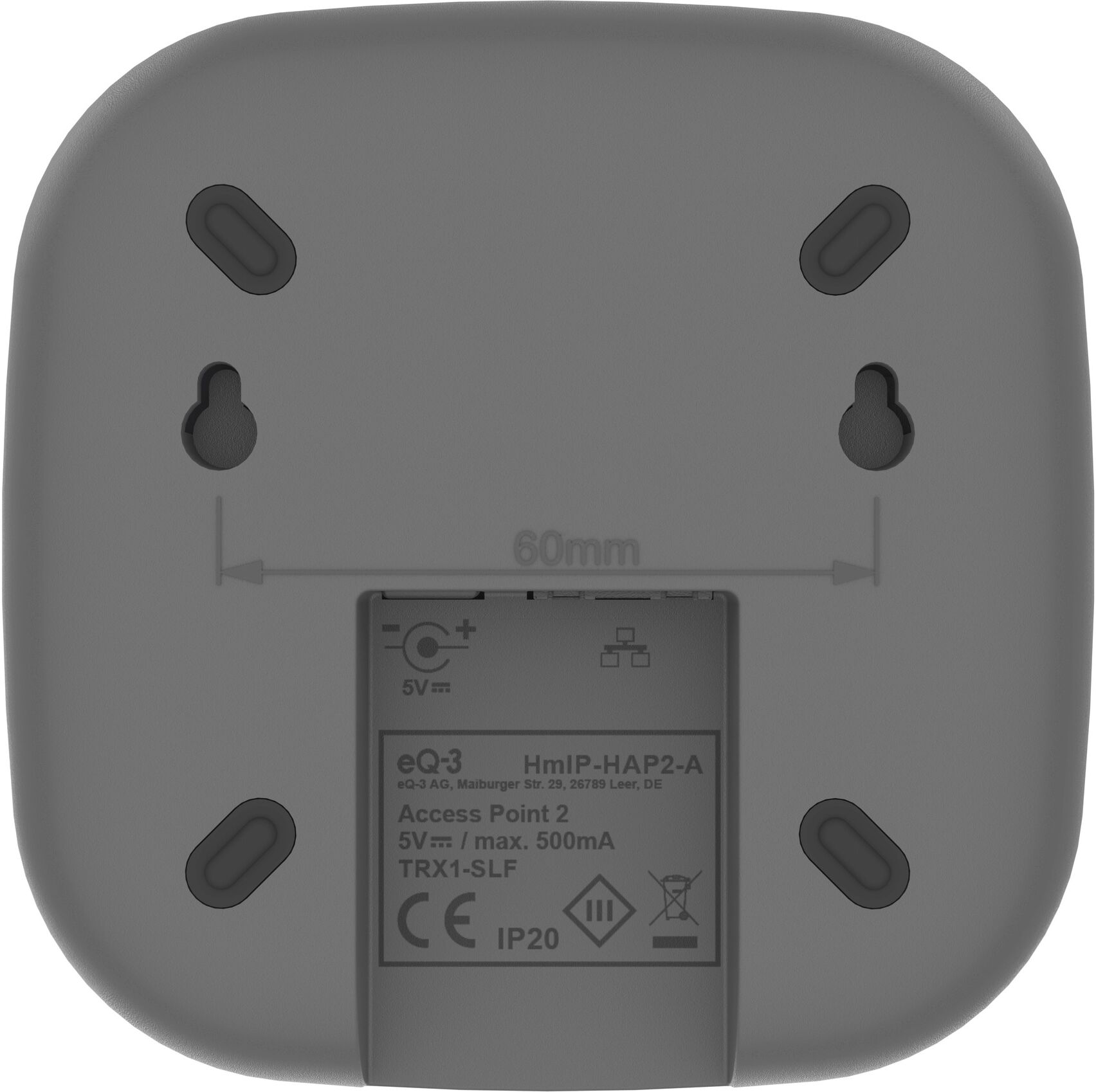 HOMEMATIC IP Smart-Home-Station "Access Point 2", grau (anthrazit), B:14cm H:7,5cm T:19cm, Smart-Home-Stationen, AES 128-Verschlüsselung zwischen Geräten, App und Cloud, Smart-Home-Station