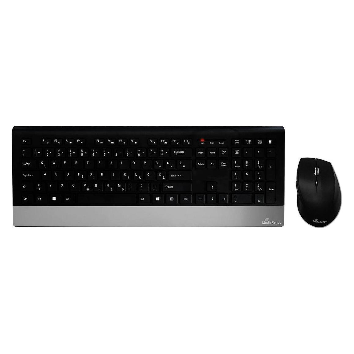 MediaRange Tastatur Highline wireless Maus schwarz QWERTZ (DE, Kabellos) (MROS105-YU)