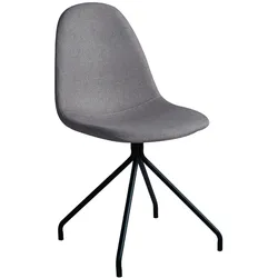 SVITA 2er Set Esszimmerstühle Metallbeine Polsterstuhl Polyester Hellgrau