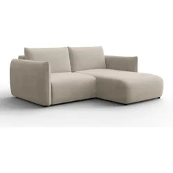 ECKSOFA TAUER 3-Sitzer RECHTS, Bouclé-Stoff beige