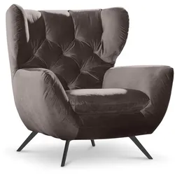 Portobello Sessel Chester Stoff Grau Stone