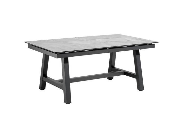 Amatio Loungetisch, Anthrazit, Grau, Metall, Kunststoff, rechteckig, A-Form, 89x72x150-210 cm, ausziehbar, Gartenmöbel, Gartentisch, Loungetische