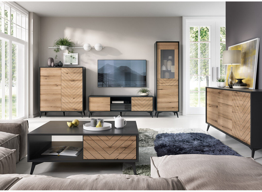 George Oliver Bowlin 104 cm W Sideboard Black/Brown 77cm H X 104cm W X 39cm D