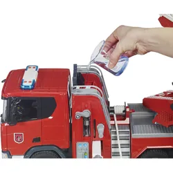Bruder Scania Super 560R Feuerwehr mit Drehleiter, Wasserpumpe, L+S Modul