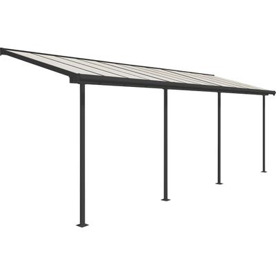 Terrassendach PALRAM - CANOPIA "Sierra", grau (anthrazit), B:671cm T:230cm, Aluminium, Terrassenüberdachungen, grau, UV-beständig