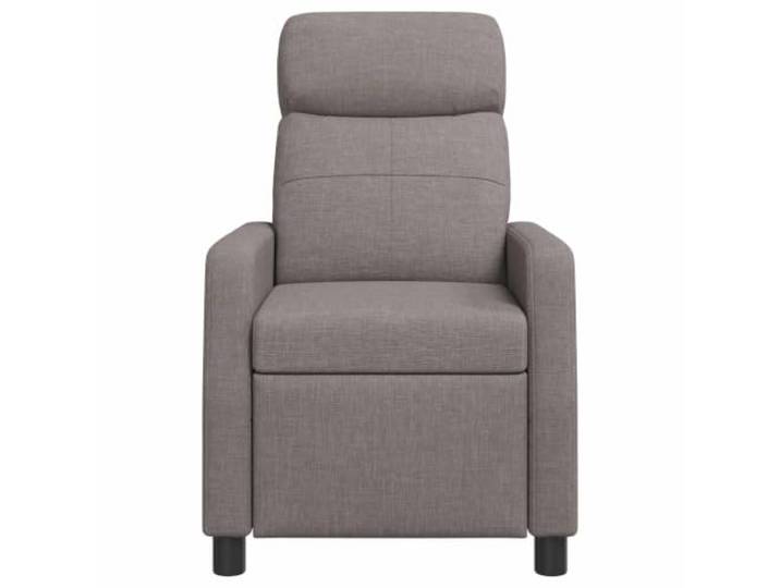 Sessel Recliner Dunkelgrau aus Polyestergewebe mit verstellbarer Metallgestell, flache Armlehnen, 115-160° Winkel, Reißverschluss, moderner Minimalismus