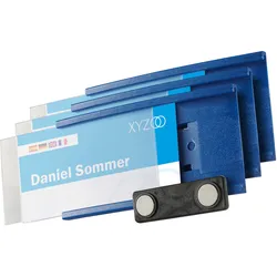 10 Namensschilder MEET, magnetisch dunkelblau, Kunststoff