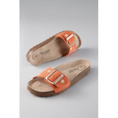 Pantolette ANISTON SHOES, Damen, Gr. 41, orange, Veloursleder, Schuhe Pantolette, Sommerschuh, Hausschuh, Urlaubsschuh - NEUE KOLLEKTION