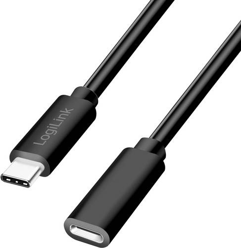 LogiLink USB-C Kabel USB 2.0 USB-C Stecker, USB-C Buchse 2.00m Schwarz CU0211