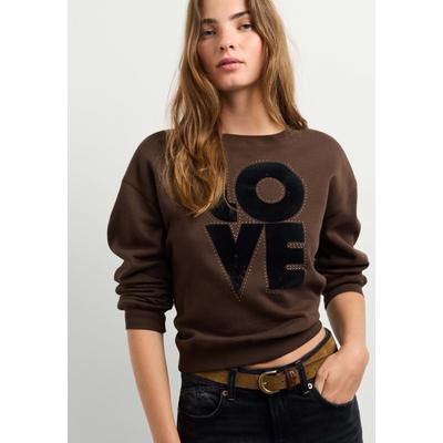 Strickpullover PEPE JEANS "Sweatshirt BRISA", Damen, Gr. M, braun (trail braun), 87% Baumwolle, 13% Polyester, Pullover Strickpullover