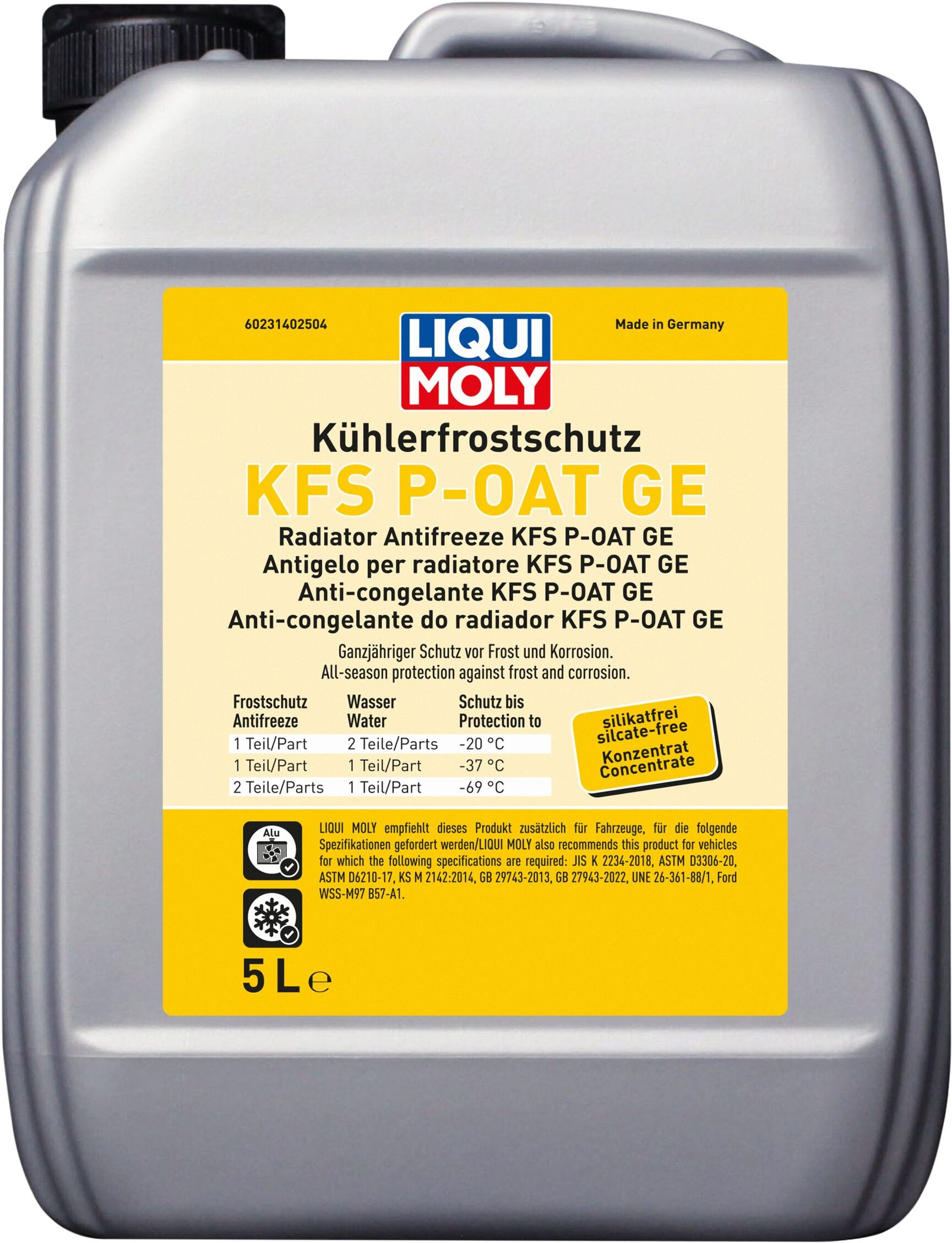 Liqui Moly Frostschutz Kühlerfrostschutz Kfs P-Oat Ge [5 L] 23140 5l Für Ford