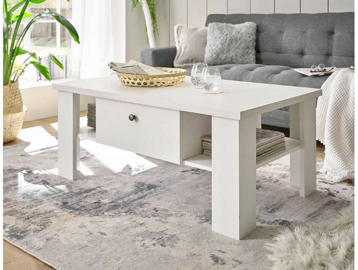 Home affaire Couchtisch RAVENNA, im zeitlosen Landhausstil, Breite 107 cm, Griffe aus Metall