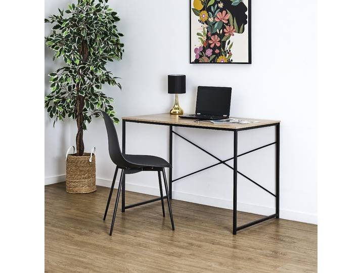 Bureau - HOME DECO FACTORY - Loka - Compact - Moderne - Marron et Noir