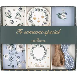 GreenGate Geschenkanhänger-Box Philippa Weiß 25-teilig, Ø 16 cm x H 14 cm
