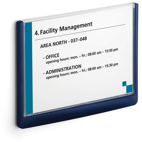 DURABLE Türschild CLICK SIGN Kunststoff blau DIN A5 quer