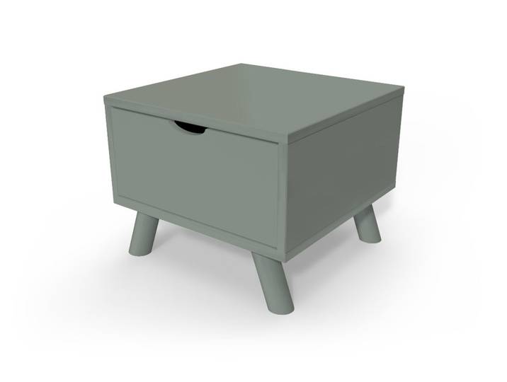 Table de chevet Scandinave bois Viking + tiroir Gris