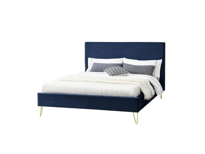 Riverside Lit 140 Velours bleu & laiton