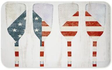 "Stupell Natutical Patriotic Anchor Paddles Printed Anti-Fatigue Floor Mat, 30""x18"""