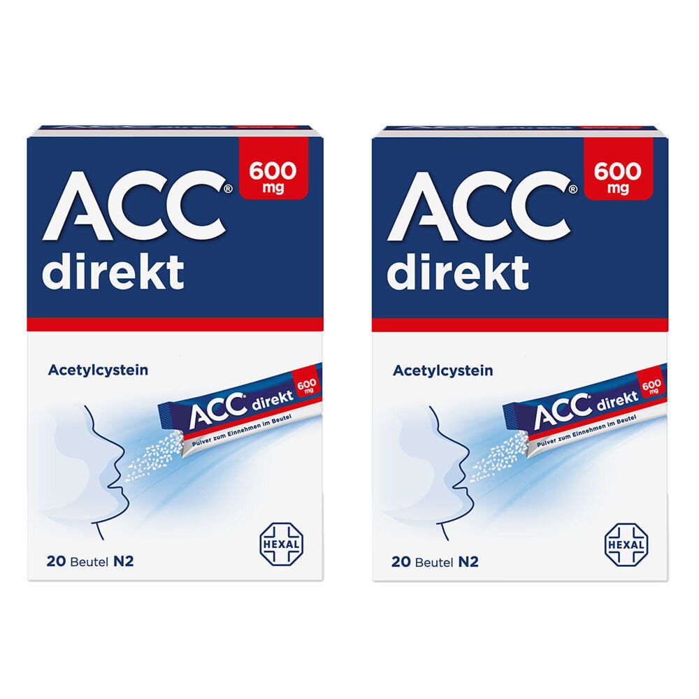 ACC direkt 600 mg Pulver zum Einnehmen im Beutel Doppelpack 2x20 St