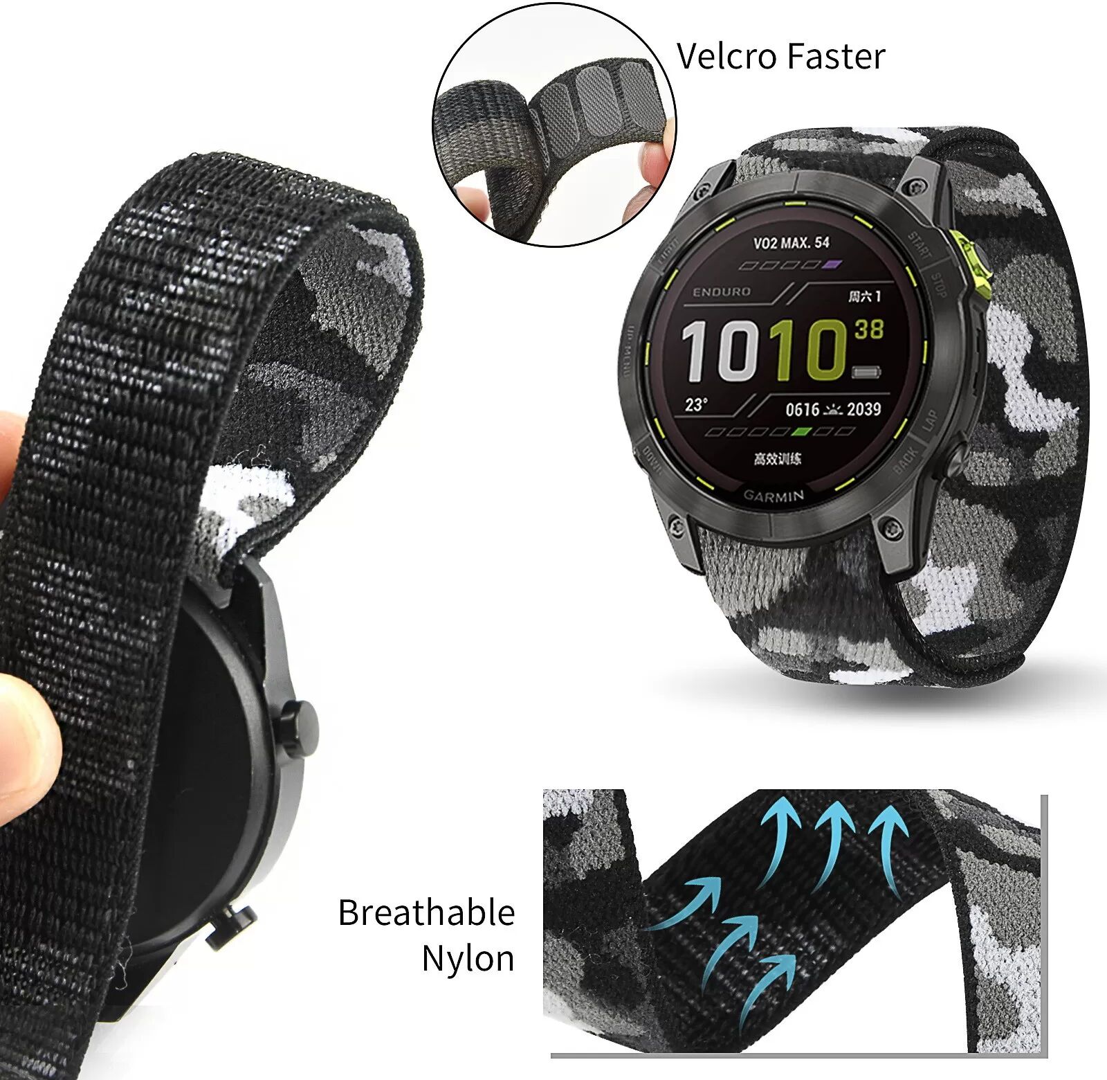 INF Nylon Uhrenarmband für Garmin Fenix 7X/7/6/5 Mehrfarbig 22 mm