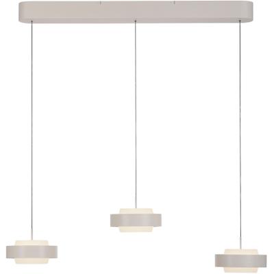 LED Pendelleuchte "ELMO", weiß (sandbrise), 3, Ø 17,5cm H: 60cm, 1 Stk., SCHÖNER WOHNEN-KOLLEKTION, Leuchten, SCHÖNER WOHNEN Kollektion, Comfort Lift, Dimmfähig per Tronicdimmer, LED Pendelleuchte