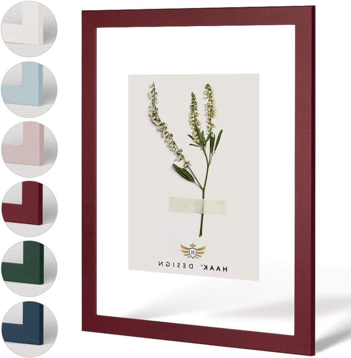 Fotolijst Dubbel Glas Frame Donkerrood 28 x 35 cm