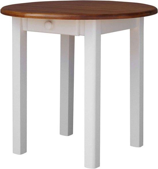 Ronde houten eettafel Wit - Diameter: 90 cm