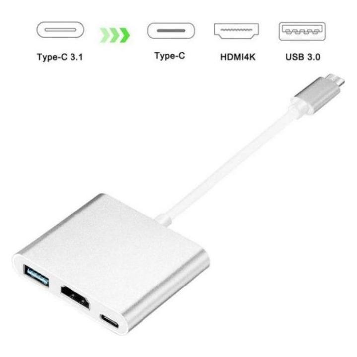 iLike HD1 3in1 USB-C (Type-C) Plug to HDMI 4K / USB 3.0 / USB-C Female Audio&Video Cable Adapter (HDMI) (ILK-HD1)
