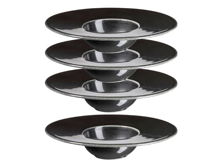 Gourmetteller Angry 4er-Set Typ B 26 x 19 x 26cm Schwarz/Schwarz