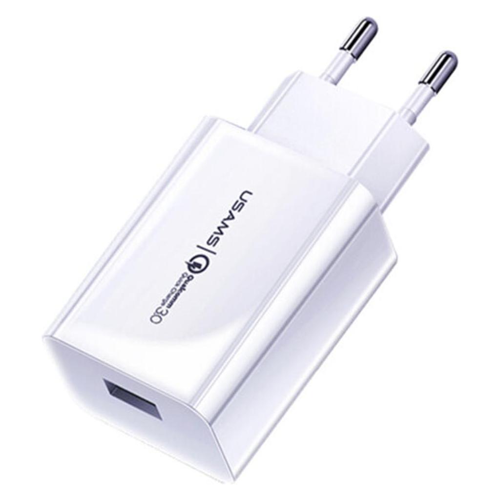 Usams Ładowarka sieciowa T22 1xUSB 18W QC 3.0 (18 W, 1 Port) (USA000445)
