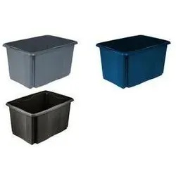 keeeper, Aufbewahrungsbox, Aufbewahrungsbox ""emil eco"", 45 Liter, eco-graphite Dreh-/Stapelbox, mit Griffmulden, aus Recyclin (45 l, 1x)