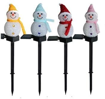 Uplift Essentials Warm White LED Snowman Solar Garden Stake blue