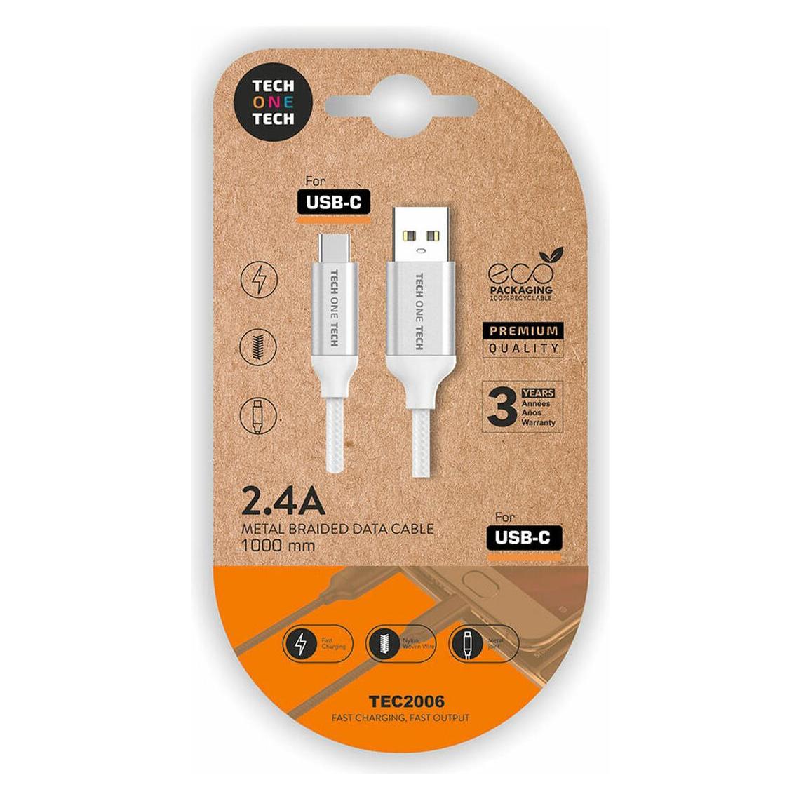 Tech One Tech USB-C-Kabel auf USB TEC2006 1 m (1 m, USB 2.0) (45261276)